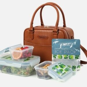 Artic Zone Lunch Cooler Bag With Container Set Ice pack